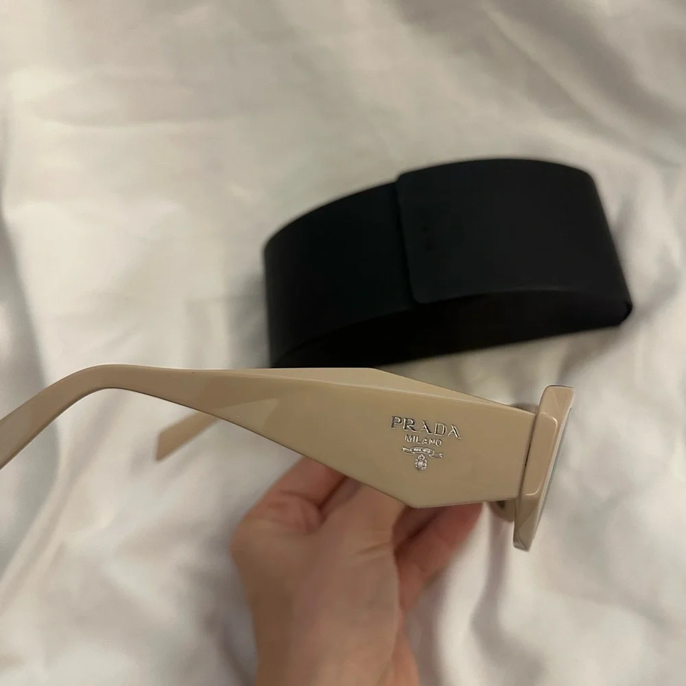 Prada Beige Rectangular Sunglasses - Picture 6 of 8